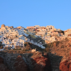 views of Santorini from the water