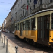 Lovely old trams in the city of Milan.